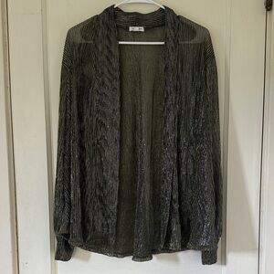 Eyeshadow Women’s Shiny Black Gold Silver Cardigan